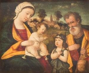 di BISSOLO Francesco Vittore 1480-1554,THE HOLY FAMILY WITH SAINT JOHN ,Hargesheimer Kunstauktionen 2020-09-12