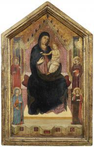 DI BUONAGUIDO Pacino 1280-1340,The Madonna and Child enthroned surrounded by Sain,Bonhams 2014-04-30