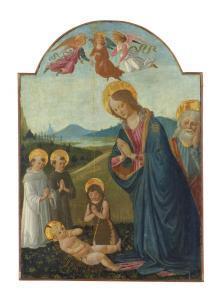 DI CORRADUCCIO Giovanni,The Adoration with the Virgin, Saints John the Bap,Christie's 2012-05-04
