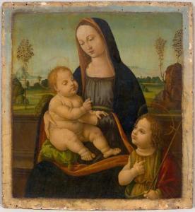 DI CREDI Tommaso 1490-1510,Madonna and Child with John the Baptist.,Galerie Koller CH 2019-03-29