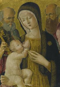 DI DOMENICO PIETRO 1457-1533,THE MADONNA AND CHILD WITH SAINTS PETER AND PAUL,Sotheby's 2013-01-31