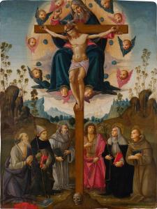 DI GIOVANNI BARTOLOMEO,Holy Trinity adored by Saints Jerome, Louis of Tou,Sotheby's 2023-01-27