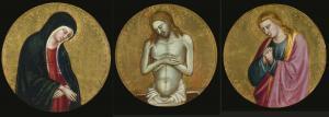 DI LORENZO Bicci 1368-1452,ECCE HOMO WITH THE MADONNA AND SAINT JOHN THE EVAN,Sotheby's 2015-01-29
