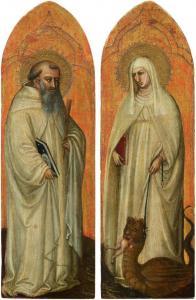 DI LORENZO Bicci 1368-1452,Saint Benedict and Saint Margaret,Galerie Koller CH 2024-03-22