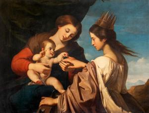 di MANNOZZI Giovanni San Giov. 1592-1636,The Mystic Marriage of Saint Catheri,1650,Nagyhazi galeria 2023-12-12