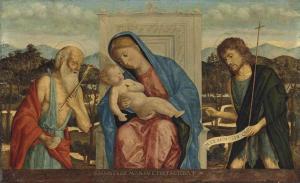 di MANSUETI Giovanni Niccolo 1470-1527,The Madonna and Child enthroned,Christie's GB 2014-12-03