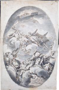 di MARIESCHI Jacopo Paolo 1711-1794,La Sainte Trinité apparaissant à un sai,Pierre Bergé & Associés 2022-05-20