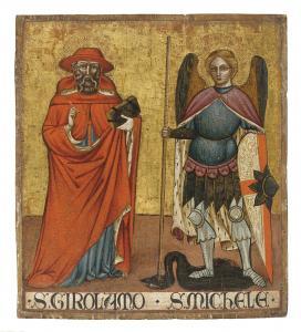 DI MICHELE Francesco,Saint Jerome and Michael Archangel,14th century,Christie's GB 2019-12-04