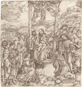 di Michele Robetta, Christoforo,Die Anbetung der Heiligen Drei Köni,1496,Galerie Bassenge 2023-06-07