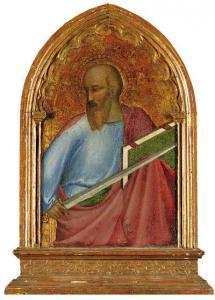 DI NERI DA VOLTERRA Francesco 1310-1375,Saint Paul and Saint Andrew: pinnacles from an a,Christie's 1998-04-24