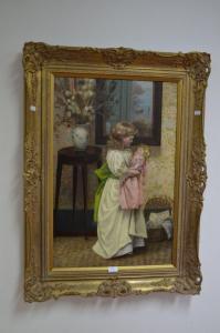 DI RENAULT N,Girl and her doll in an interior scene,Vickers & Hoad GB 2015-07-18
