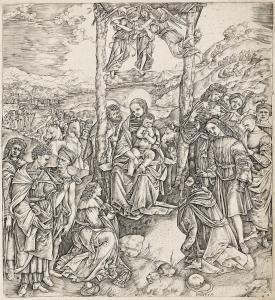 di ROBETTA Cristoforo M. 1462-1535,The Adoration of the Mag,1496,Swann Galleries US 2023-05-11