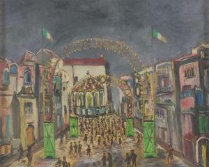 Di Rosa Domenico 1903-1997,Festa al paese,1969,Fabiani Arte IT 2021-12-11