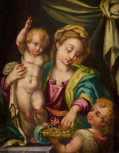 di ROSSO FIORENTINO B Giovanni Jacopo,Madonna mit Kind und Johannesknaben,Schuler 2017-03-22
