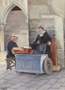 di SAN PIETRO Cagnaccio,La venditrice di caldarroste,1937,Galleria Pananti Casa d'Aste 2024-04-19