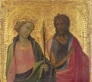 di STARNINA Gherardo Jacopo,Sainte Catherine d'Alexandrie et saint Jean-Baptis,Christie's 2022-05-18