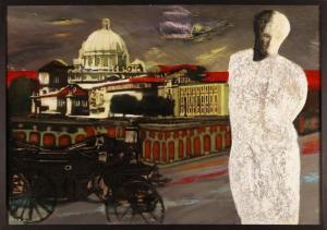 DI TOMMASO Angelo 1953,Paesaggio con statua,1953,Capitolium Art Casa d'Aste IT 2019-07-24