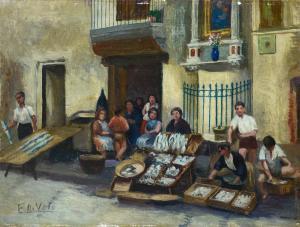 DI VOLO ELIGIO 1880-1964,Pescivendoli,Galleria Pananti Casa d'Aste IT 2023-11-07