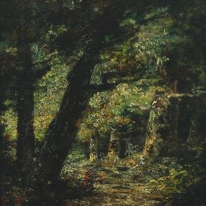 DIAZ DE LA PENA Narcisse Virgile 1807-1876,Forest scene,1850,Bruun Rasmussen DK 2015-11-23