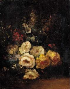 DIAZ DE LA PENA Narcisse Virgile 1807-1876,Mixed flowers in a vase,Christie's GB 2001-07-19