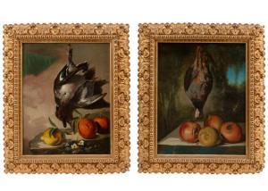 DIAZ Gumersindo 1841-1891,Nature Mortes with Fowl and Fruit,1866,Neal Auction Company US 2022-10-13