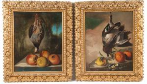 DIAZ Gumersindo 1841-1891,PAIR OF STILL LIFE PAINTINGS OF FOWL & FRUIT,1866,Abell A.N. US 2019-05-19