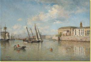 DIAZ Y BRESCA Antonio,Vue du port de Malaga,1878,Horta BE 2010-06-14