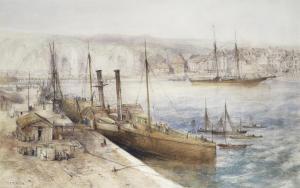 DIBDIN Thomas R. Colman,A cross channel ferry anchored at Dieppe Harbour,1868,Bonhams 2013-10-02