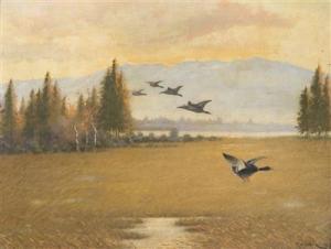 DIBLIK Xaver Frantisek 1887-1955,Flying Ducks,1939,Palais Dorotheum AT 2018-09-22