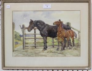 DICK Ernesto 1889-1959,Carthorse and Foal in a Landscape,Tooveys Auction GB 2017-02-22