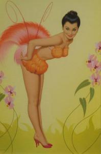DICKENS Archie 1907-2004,Girl in feather bikini and tutu,Golding Young & Co. GB 2022-08-24