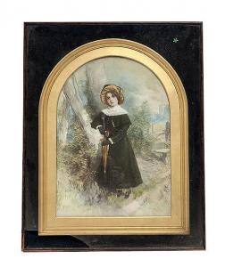 dickinsons,Portrait of a Young Girl Standing in a Wooded Landscape,1882,Adams IE 2014-10-13
