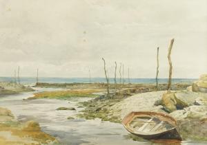 DICKSEE Francis Bernard 1853-1928,Fishing boat in an estuary, thought,Bellmans Fine Art Auctioneers 2024-03-28