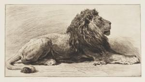 DICKSEE Herbert Thomas 1862-1942,An Old African Lion,1924,Bellmans Fine Art Auctioneers 2024-03-28