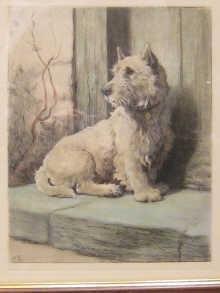 DICKSEE Herbert Thomas 1862-1942,Haired terrier,Hampstead GB 2012-06-21