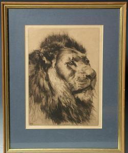DICKSEE Herbert Thomas 1862-1942,Portrait of a lion,Tring Market Auctions GB 2009-05-30