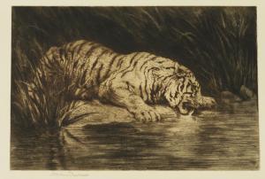 DICKSEE Herbert Thomas 1862-1942,Tiger Drinking,Bellmans Fine Art Auctioneers GB 2024-03-28