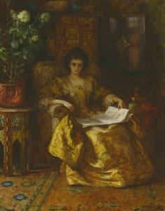 DICKSEE Margaret Isabel 1858-1903,PORTRAIT OF AN ELEGANT LADY,Sworders GB 2019-06-25