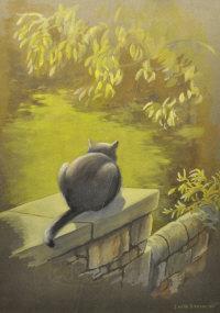 DICKSON Lalia 1900-1900,Black Cat Sitting on a Wall,1969,Shapes Auctioneers & Valuers GB 2012-01-07