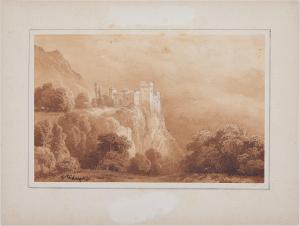 DIDAY Francois 1802-1877,A Castle on a Cliff,Sotheby's GB 2023-05-24