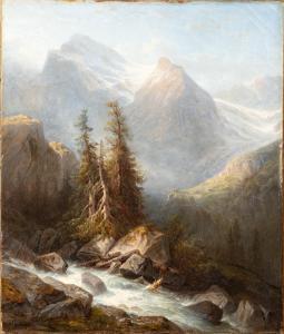 DIDAY Francois 1802-1877,Mountain landscape (Wetterhorn),1866,Sotheby's GB 2023-03-23