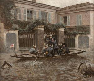 DIDIER JULES 1831-1892,Les inondations de Paris,Millon & Associés FR 2019-02-13