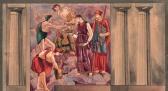 DIEBOLD Gilbert 1931-1997,Frise de dieux de l'Olympe, maquette des décoratio,1949,Lucien 2019-12-17