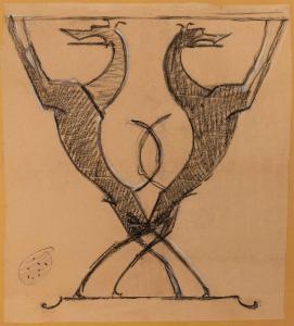 DIEDERICH William Hunt 1884-1953,Two Hound Table Design,William Doyle US 2024-04-16