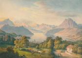 DIEFENBACH Leonhard 1814-1875,Alpenlandschaft mit See (wohl Österreich).,Karl & Faber DE 2007-11-30