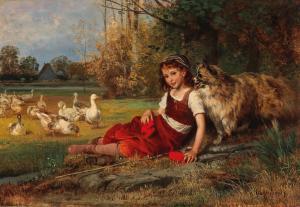 DIEFFENBACH Anton 1831-1914,A Young Goose Girl Resting,Palais Dorotheum AT 2021-06-07