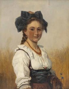 DIEFFENBACH Anton 1831-1914,Junge Frau in Tracht,1878,Palais Dorotheum AT 2021-11-17