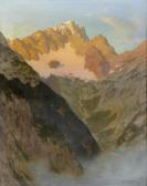 DIEFFENBACHER August Wilhelm 1858-1940,Landscape with mountains at sunset,Galerie Koller 2009-06-16