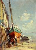 DIEHL Arthur Vidal 1870-1929,Untitled (Packet at wharf),Provincetown Art Association US 2009-09-19