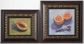 DIEHL Jennifer 1982,Still lifes of papaya and grapefruit,John Moran Auctioneers US 2017-02-21